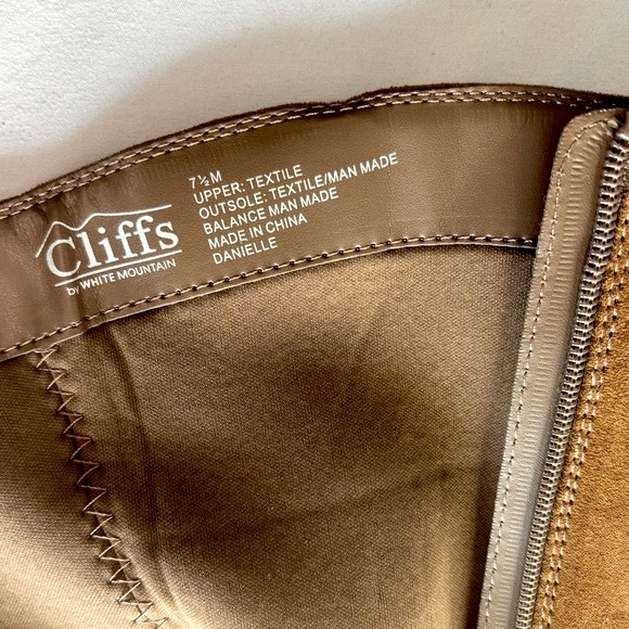 🆕 Cliff’s by White Mountain Women’s 7.5 Tall Low Heel Suedette Zip Side Boots - Picture 8 of 12